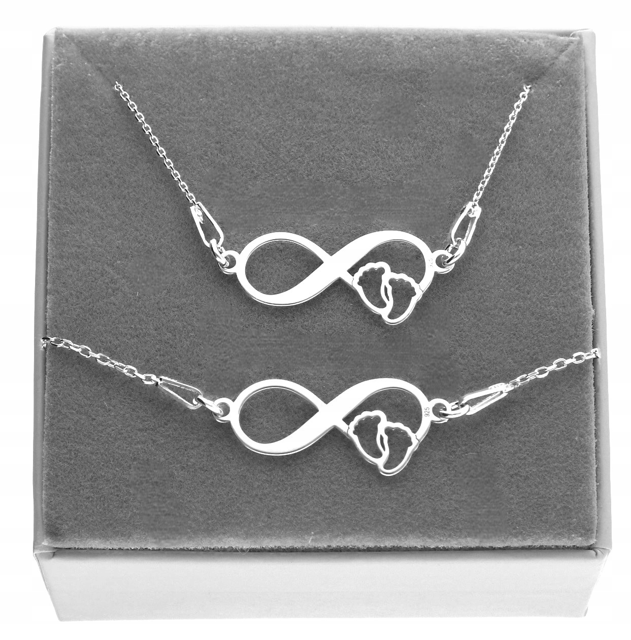 Stříbrný Komplet šperků nekonečno nohy Gravírování stříbro 925