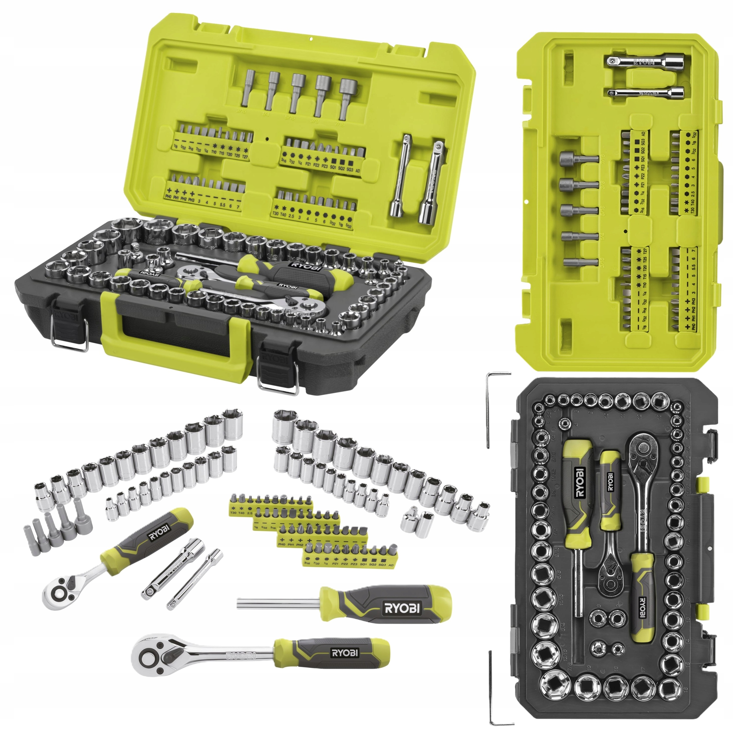 Ryobi Sada nástrčných kľúčov 97 ks 3/8” – 1/4"