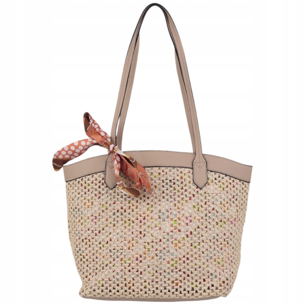 Torebka damska shopper na ramię słomiana plażowe torebki podróżne pojemne