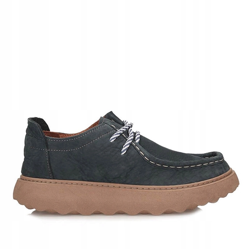 Pohodlné profilované polobotky Ravini 251043 Navy Blue Nubuck