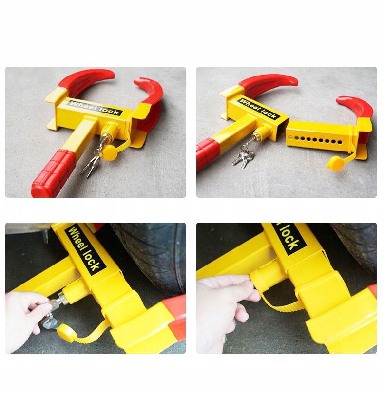 BLOKADA NA KOLO SAMOCHODU STALOWA ANTYKRADZIEZOWA Waga produktu z opakowaniem jednostkowym 1.73 kg