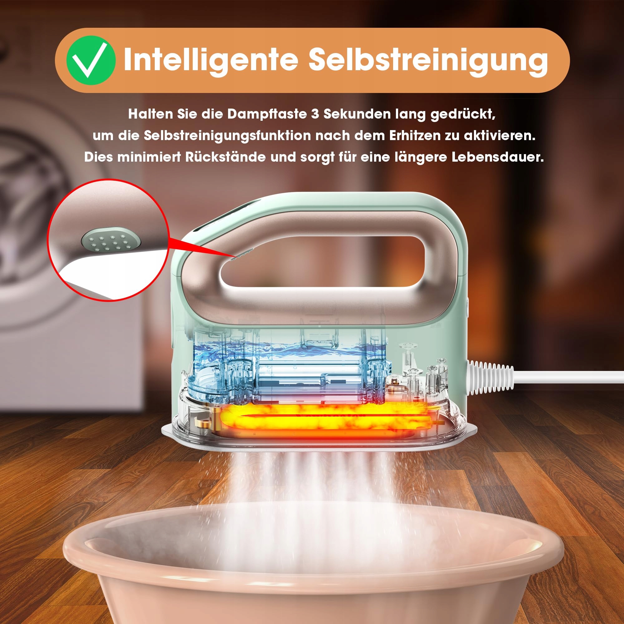 NEWBEALER Kompaktowe Żelazko Parowe 180ml 360° Dla Podróży — miniatura 7