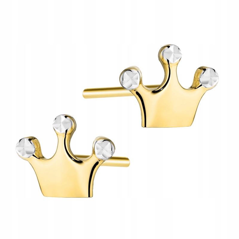 Jemné Zlaté Náušnice na tyčinku pr. 585 Koruny s zirkony 14k