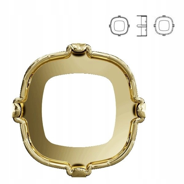 4470/S MM 10 Swarovski Square Brass