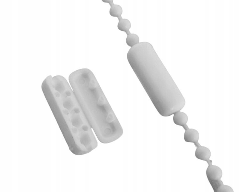 ŁĄCZNIK / STOPER / BLOKADA ŁAŃCUSZKA/ KORALIKA DO ROLETY KOLOR - BIAŁY