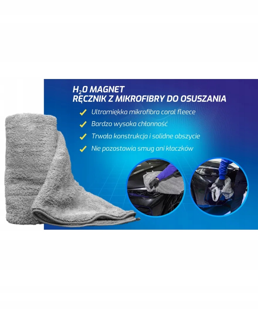 Tenzi H2O Magnet Ręcznik Z Mikrofibry 60X90CM-500GSM Szary