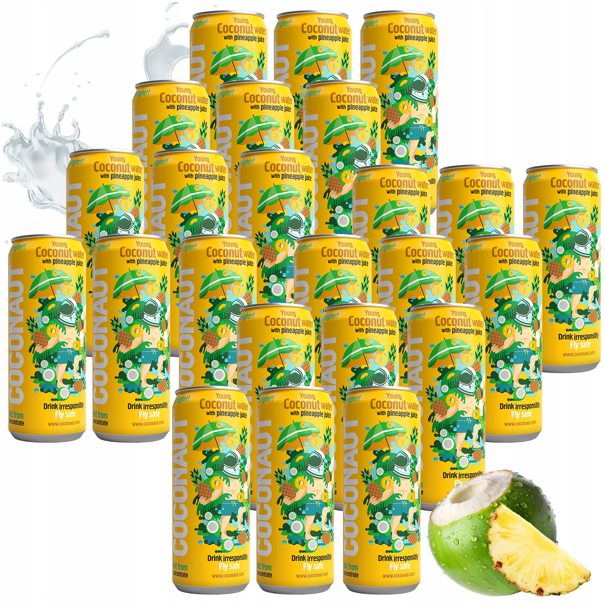 Levně Přírodní Voda Z Mladého Kokosu Coconaut 320ML S Příchutí Ananasu Nápoj