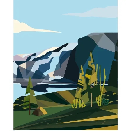 Кашка-плакат горы природа 40x50