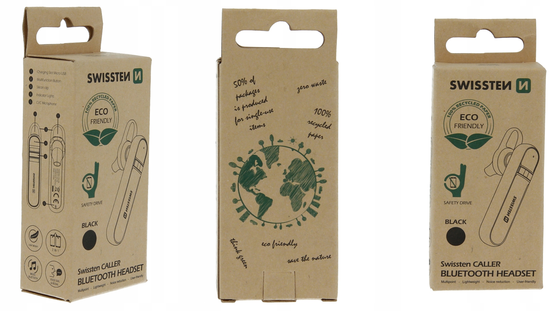 SWISSTEN Zestaw słuchawkowy BEZPRZEWODOWY CVC BT Stan opakowania oryginalne
