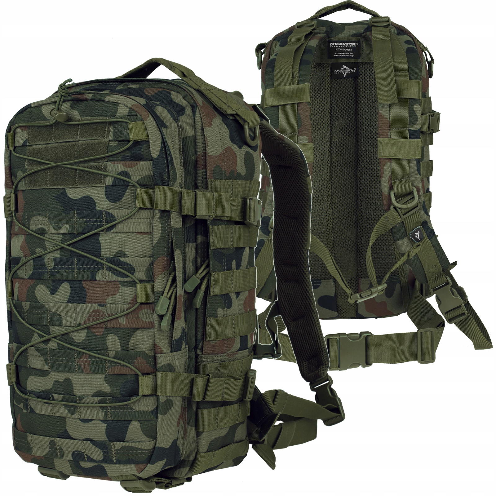 Plecak Turystyczny Szkolny Dominator Edc Wojskowy Miejski Moro WZ.93 30L