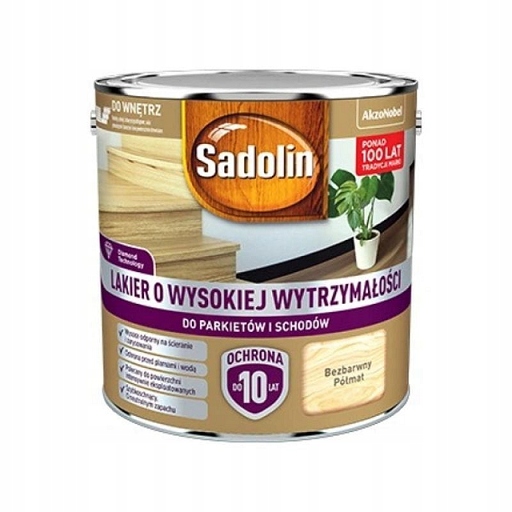 Sadolin Lakier do parkietów i schodów o wysokiej wytrzymałości 2,5L Półmat