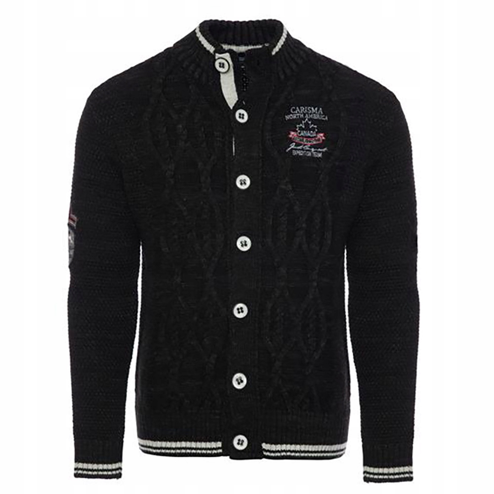 Carisma svetr pánský 7806 zapínání na knoflíky 3XL černá