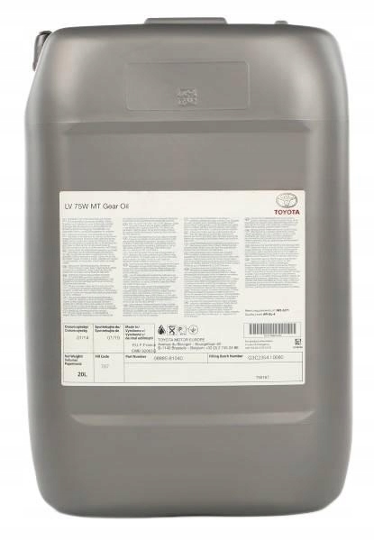Toyota Prevodový olej LV 75W 20L 08885-81040 Oe