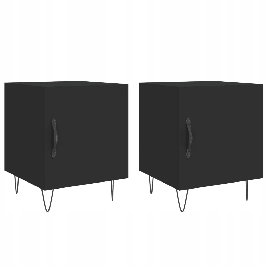 Černé noční stolky 40 x 40 x 50 cm, materiál dřevo, kov