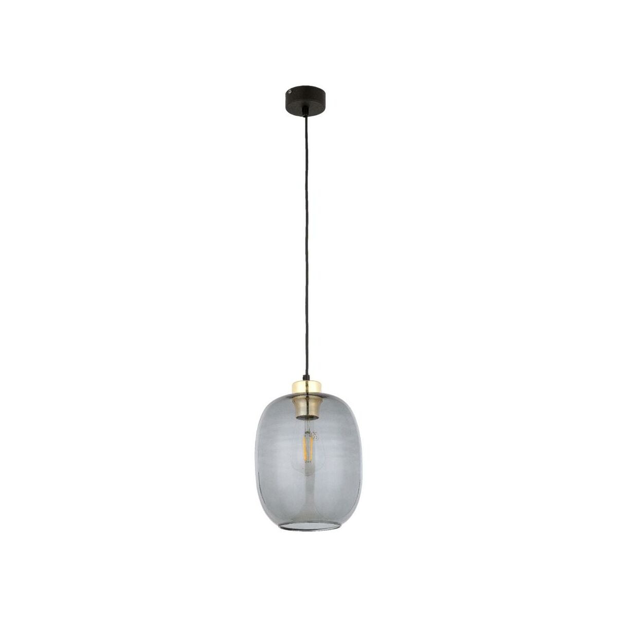 Závěsná Lampa Tk Lighting Delta 4839 Zlatá, Černá, Skleněné Stínítko 1XE27