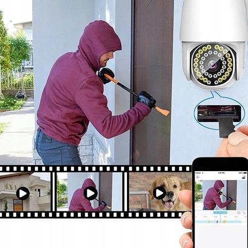 OBROTOWA KAMERA ZEWNĘTRZNA IP WIFI ZOOM 4X FULL HD Zasięg podczerwieni 11 m