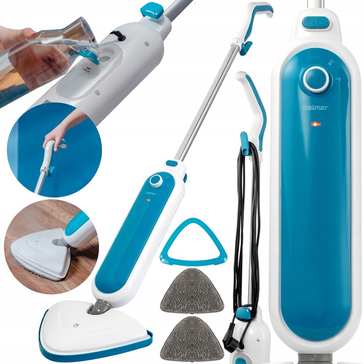 Mop Parowy Elektryczny Zelmer ZST1300 Moc 1300 W Nakładka Do Dywanów
