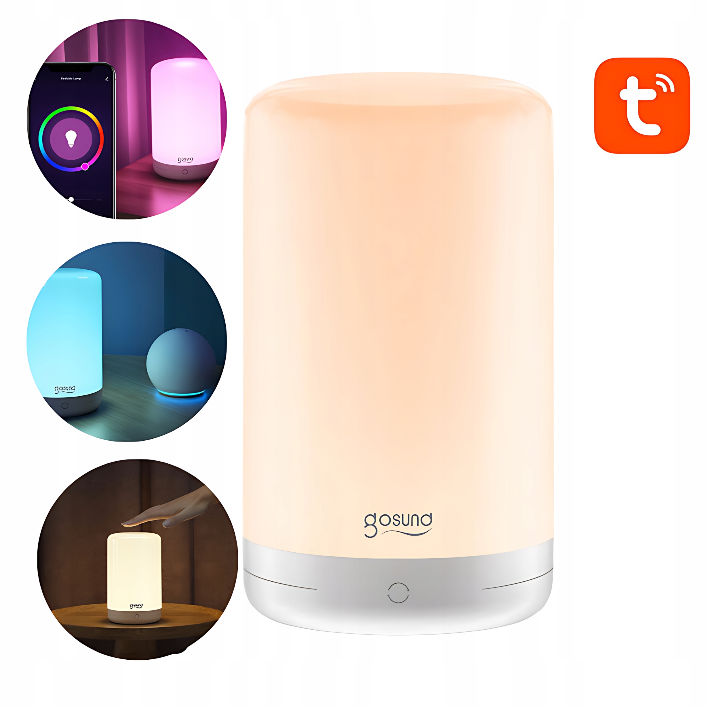 Inteligentna lampka nocna Rgb WiFi Gosund LB3 Tuyaz Aplikacja Wielokolorowa