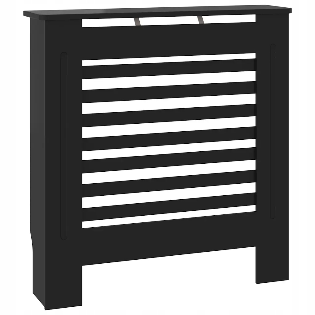 Kryt na radiátor Mdf s policí, černý, 78x19x81,5 cm