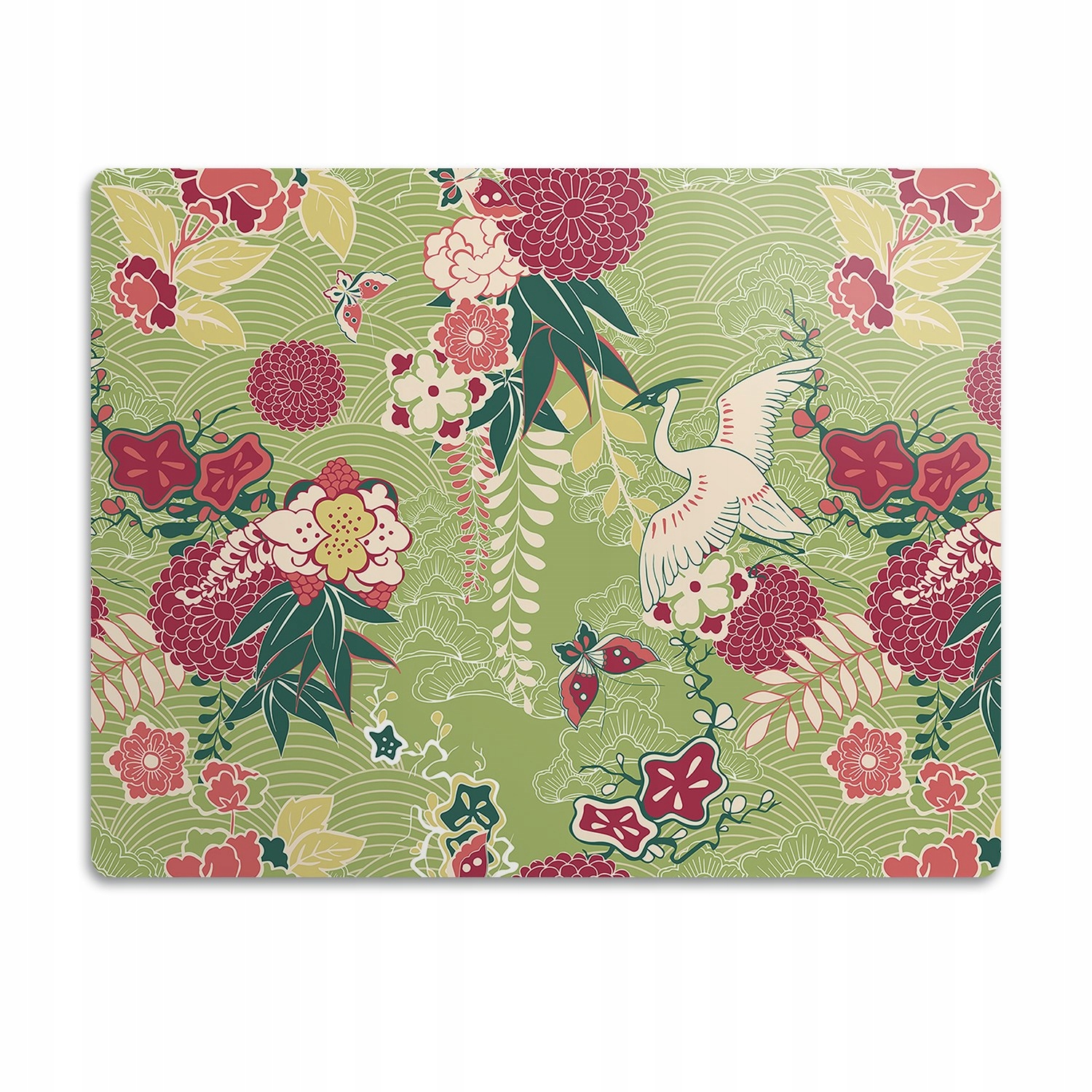 Levně Podložka pro psa pod misku Květiny zelené pozadí 90x60 cm