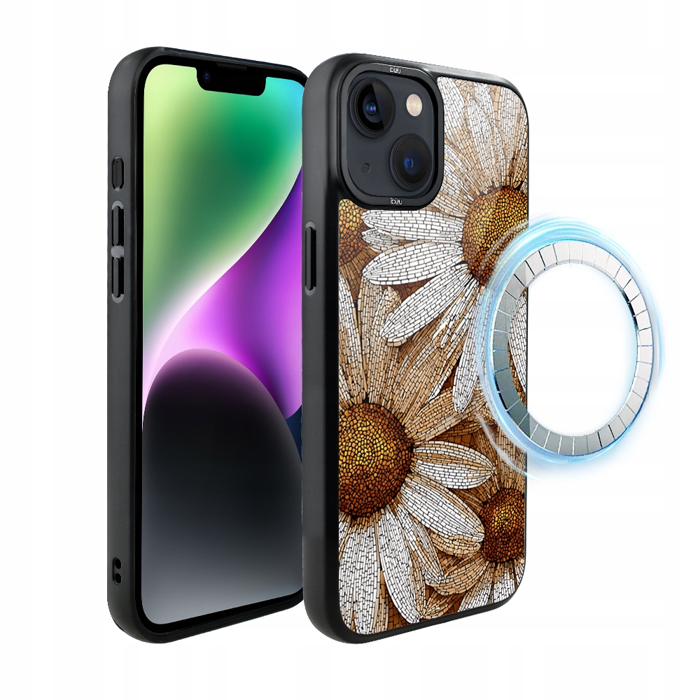 Pouzdro pro iPhone 14 Ibizu DropGuard Matt s MagSafe, heřmánková mozaika