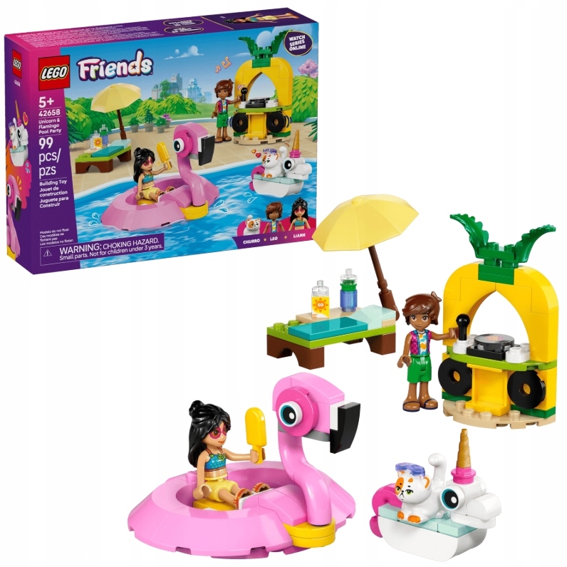 Lego Friends Impreza na basenie z jednorożcem i flamingiem 42658