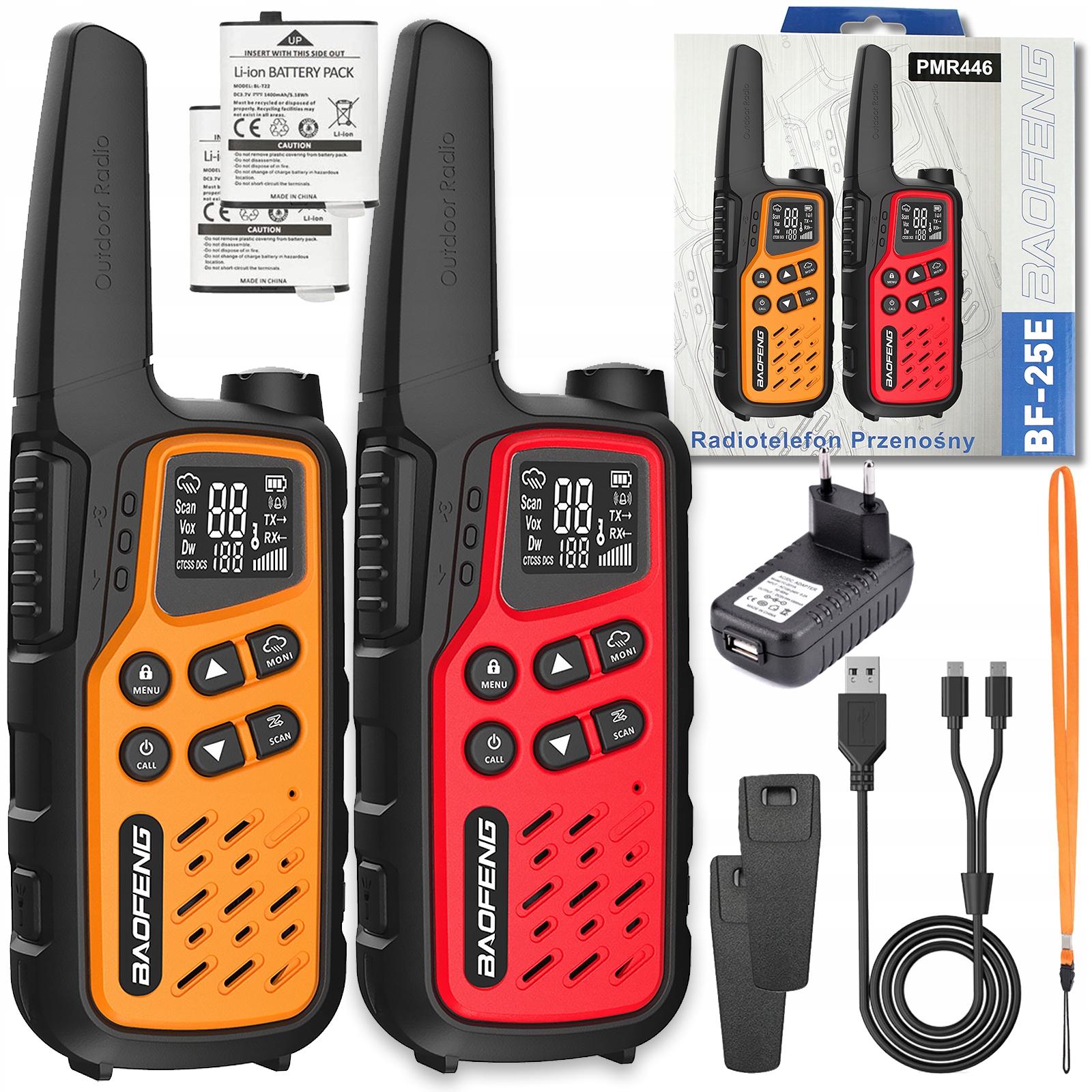 Baofeng BF25E Krótkofalówka Radio Walkie Talkie Usb-c Duży Zasięg Łoki Toki