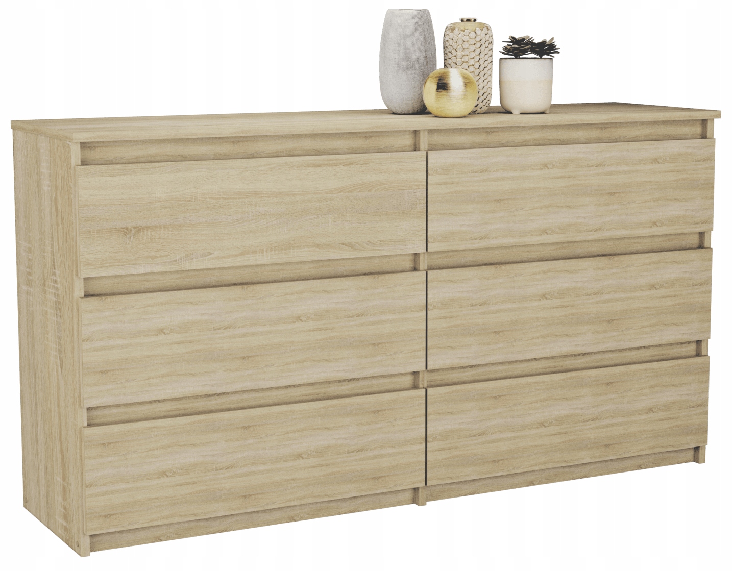 

Duża Komoda Pari 6 Szuflad 140cm Szafka Sonoma