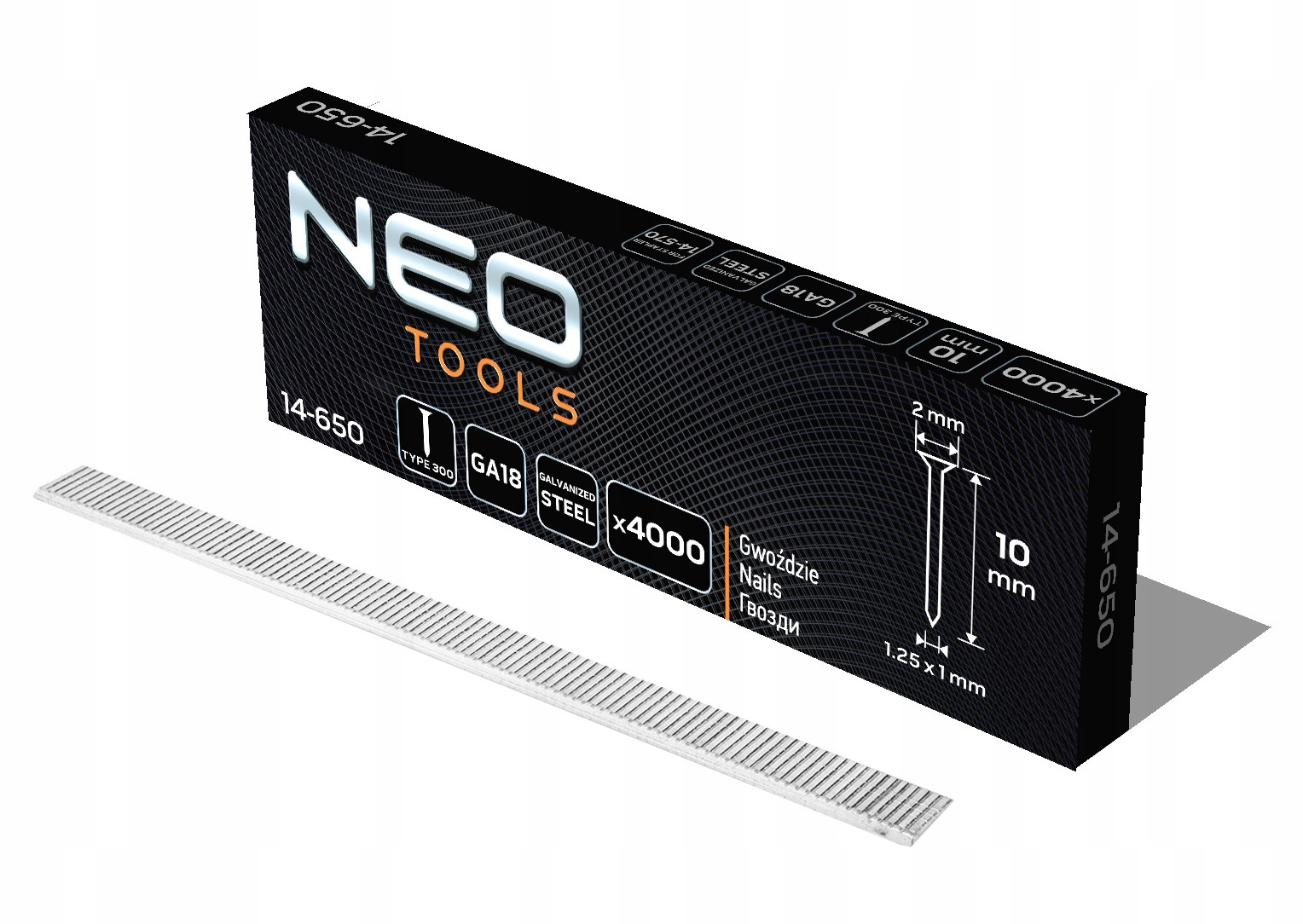 

Neo Gwoździe TYP300 F Szpilki GA18 dł.10mm 4000szt