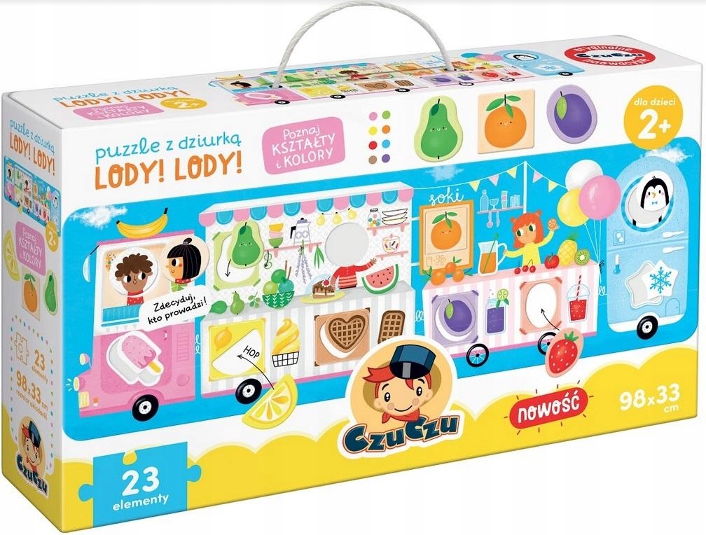 CZUCZU EDUKACYJNE PUZZLE Z DZIURKĄ LODY! LODY! 2+