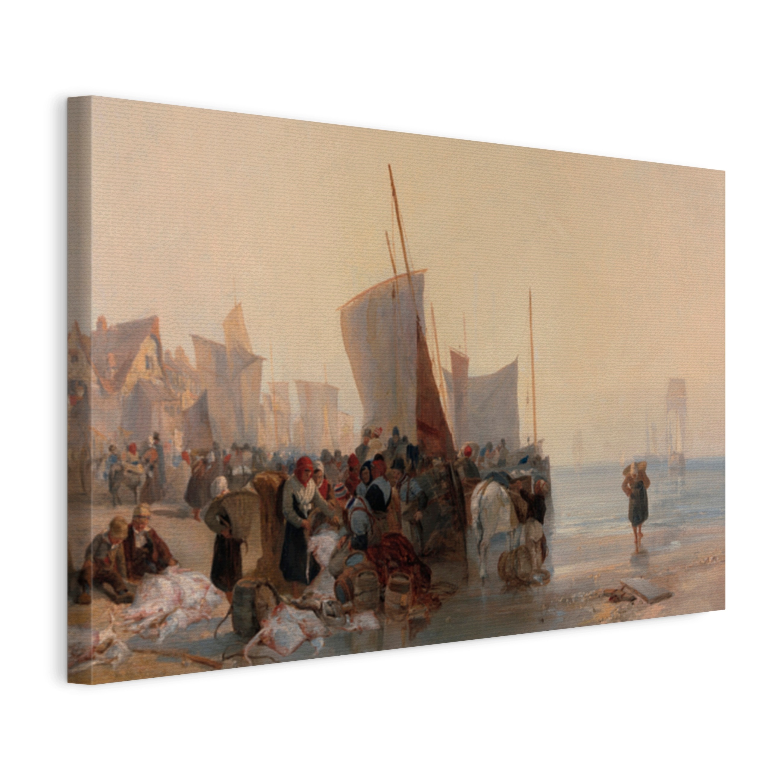 Obraz Na Plátně Richard Bonington Ryba-targ Poblíž Boulogne 75x50