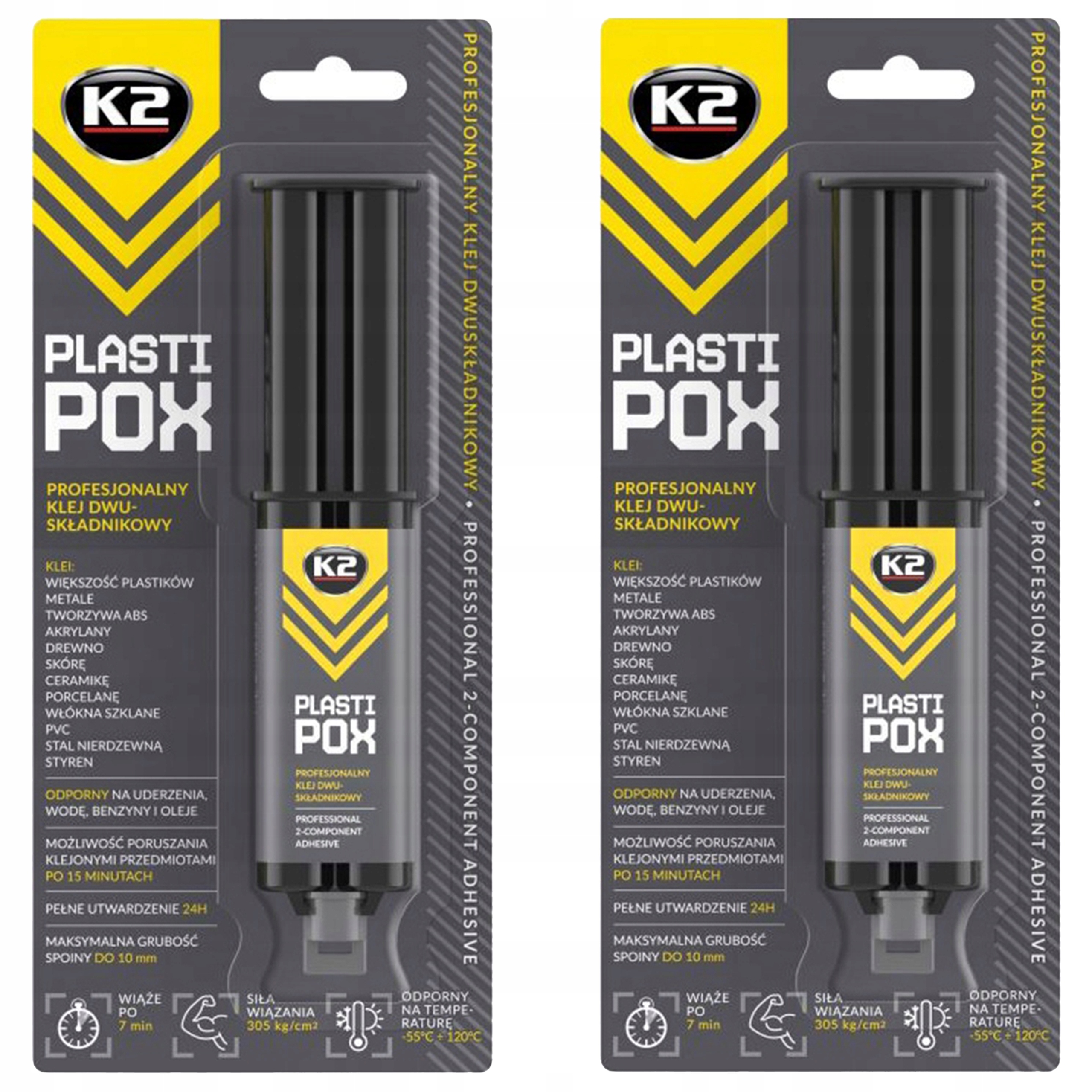 2x K2 PLASTIPOX DWUSKŁADNIKOWY KLEJ DO PLASTIKU