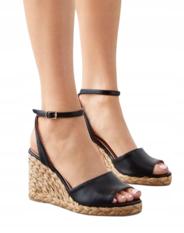 Dorothy Perkins Dámské Espadrilkové Sandály Na Klínku, Černé, Velikost 36 Fpg