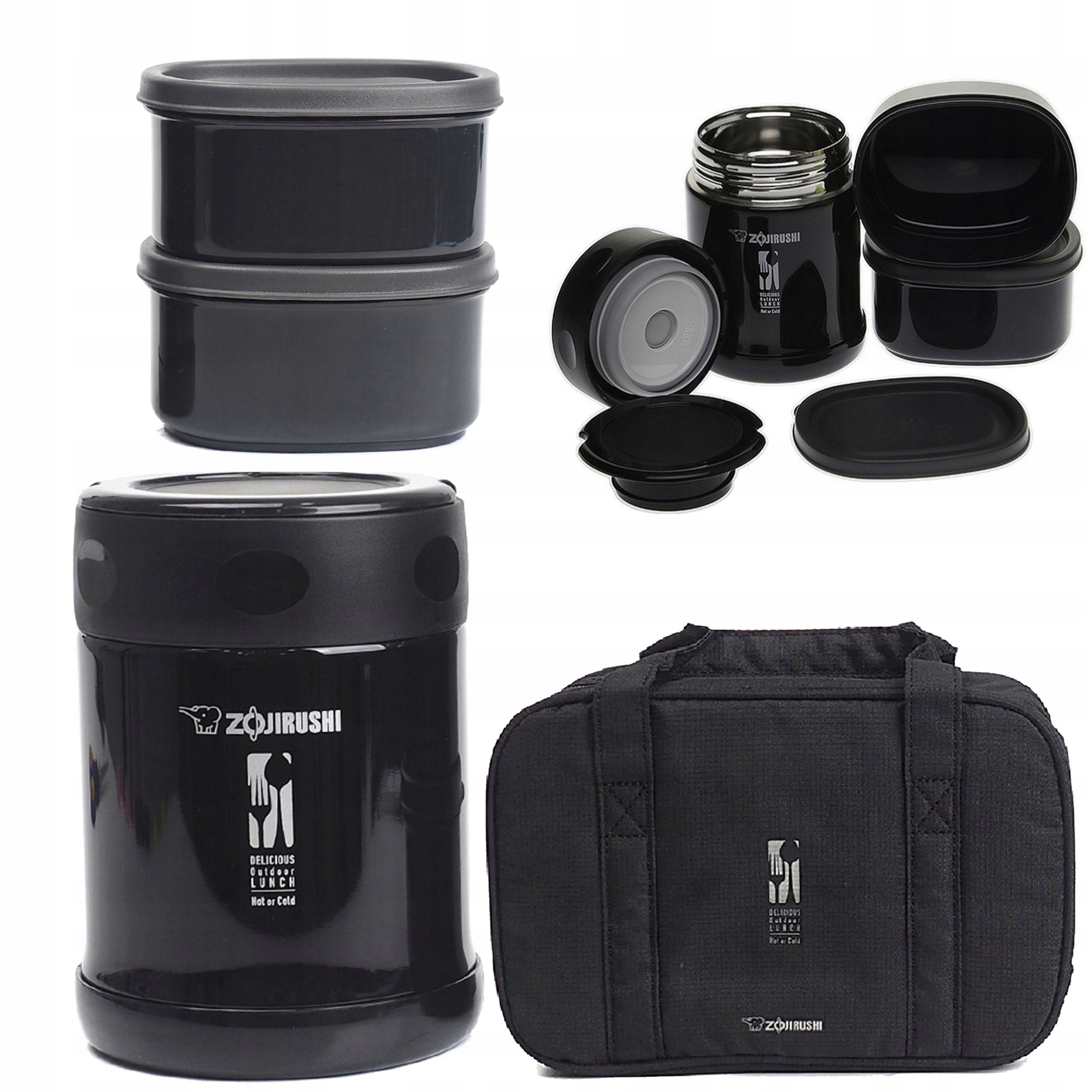 Termos na gorący obiad Zojirushi stalowy duży SW-EZE35-BA czarny