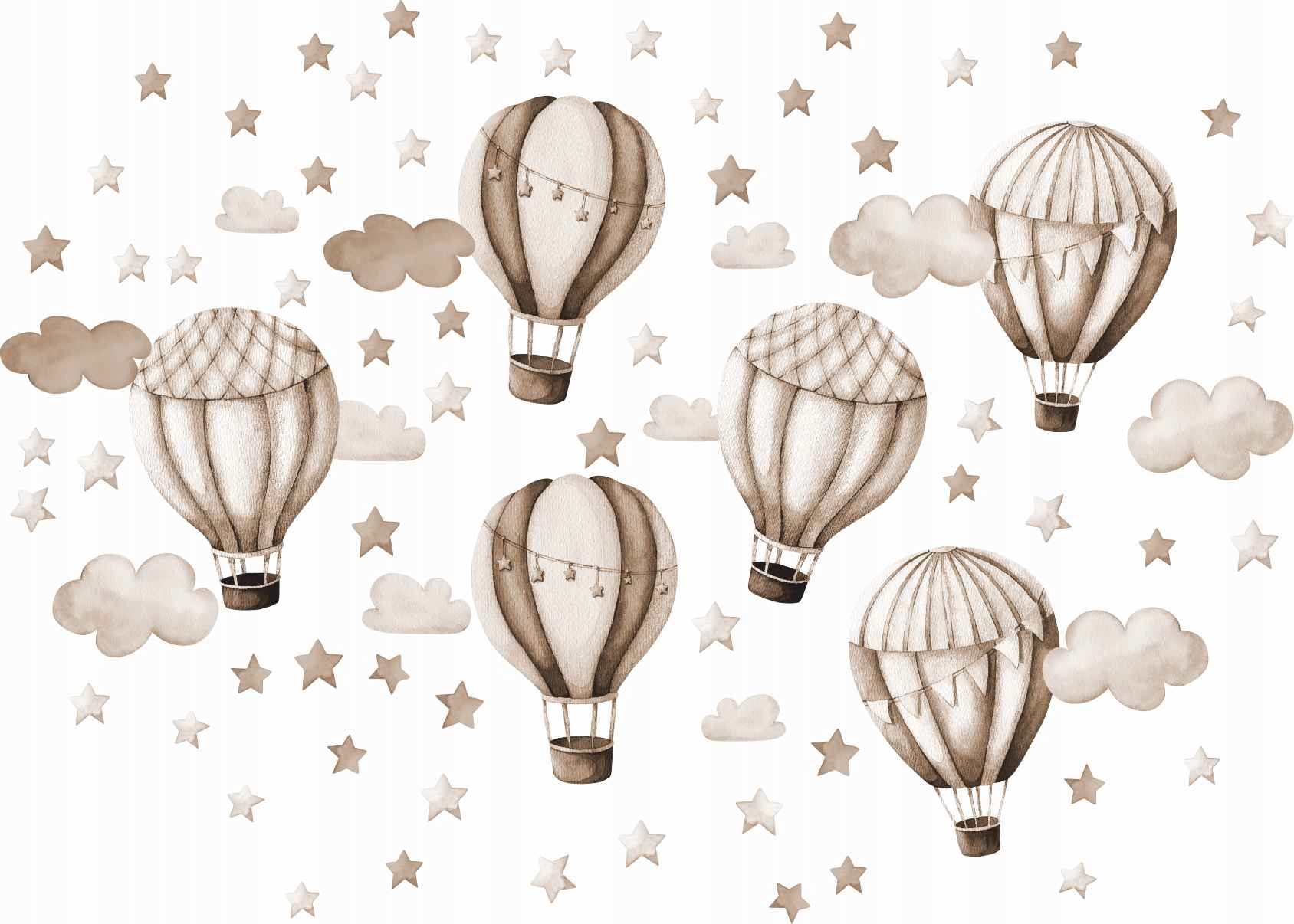 

Naklejki na ścianę piaskowe balony chmurki gwiazdy