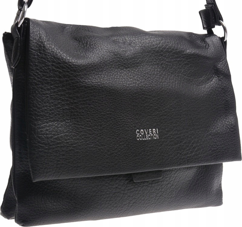 Mała Torebka Dwukomorowa Listonoszka Miękka czarny