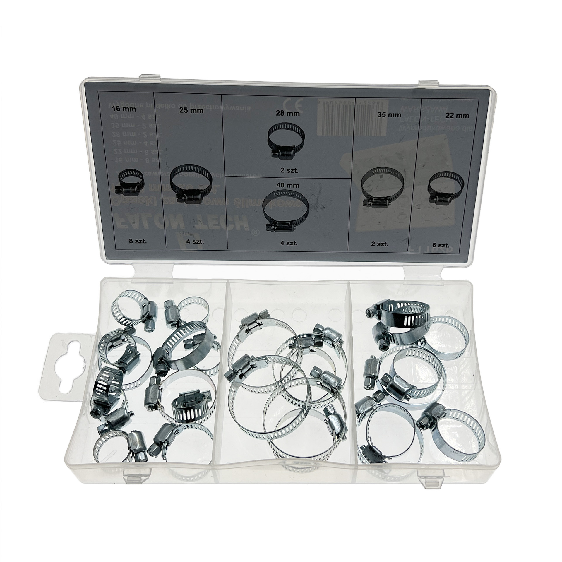 Opaski Zaciskowe Ślimakowe Zestaw 26 szt. 16-40 mm