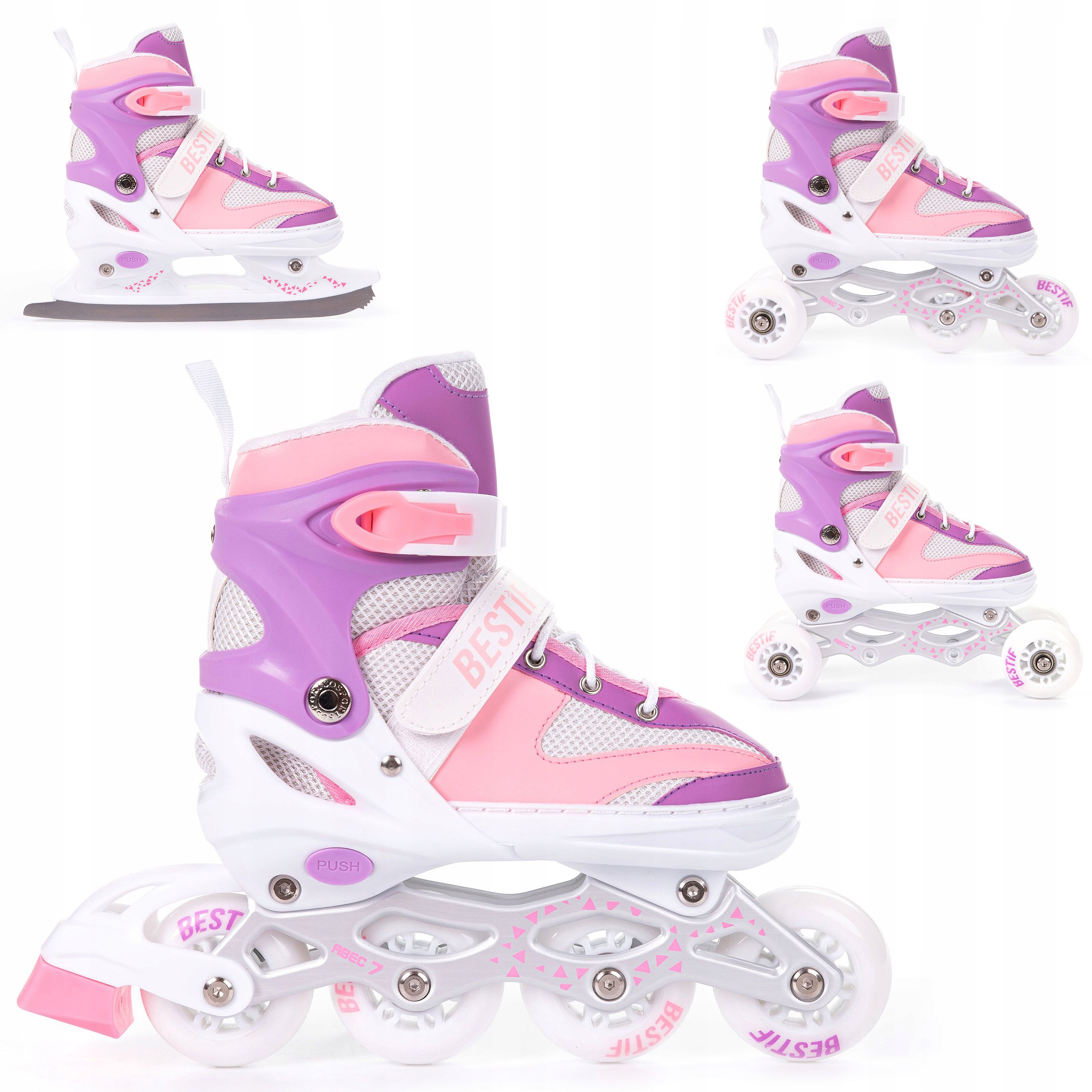 

Łyżworolki Regulowane 4w1 Rolki Wrotki Łyżwy 38-41