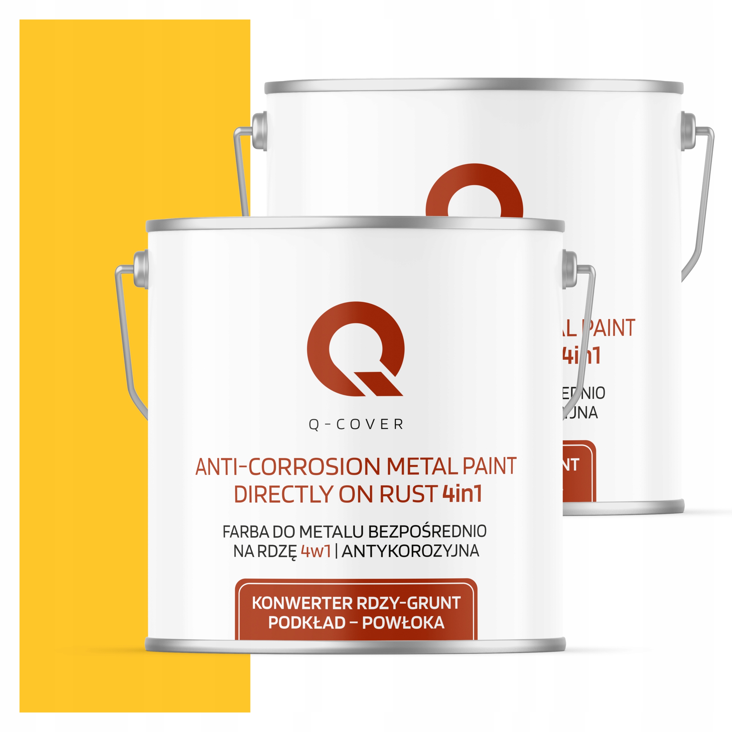 Farba Priamo na hrdzu Kov Aluminium Oceľ 5L 4v1 Mat Žltá Varovná
