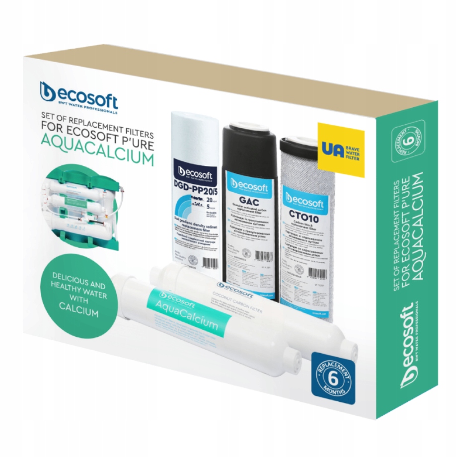 Zestaw wkłady 5 szt. do Ecosoft Pure Aquacalcium Mint serwis półroczny