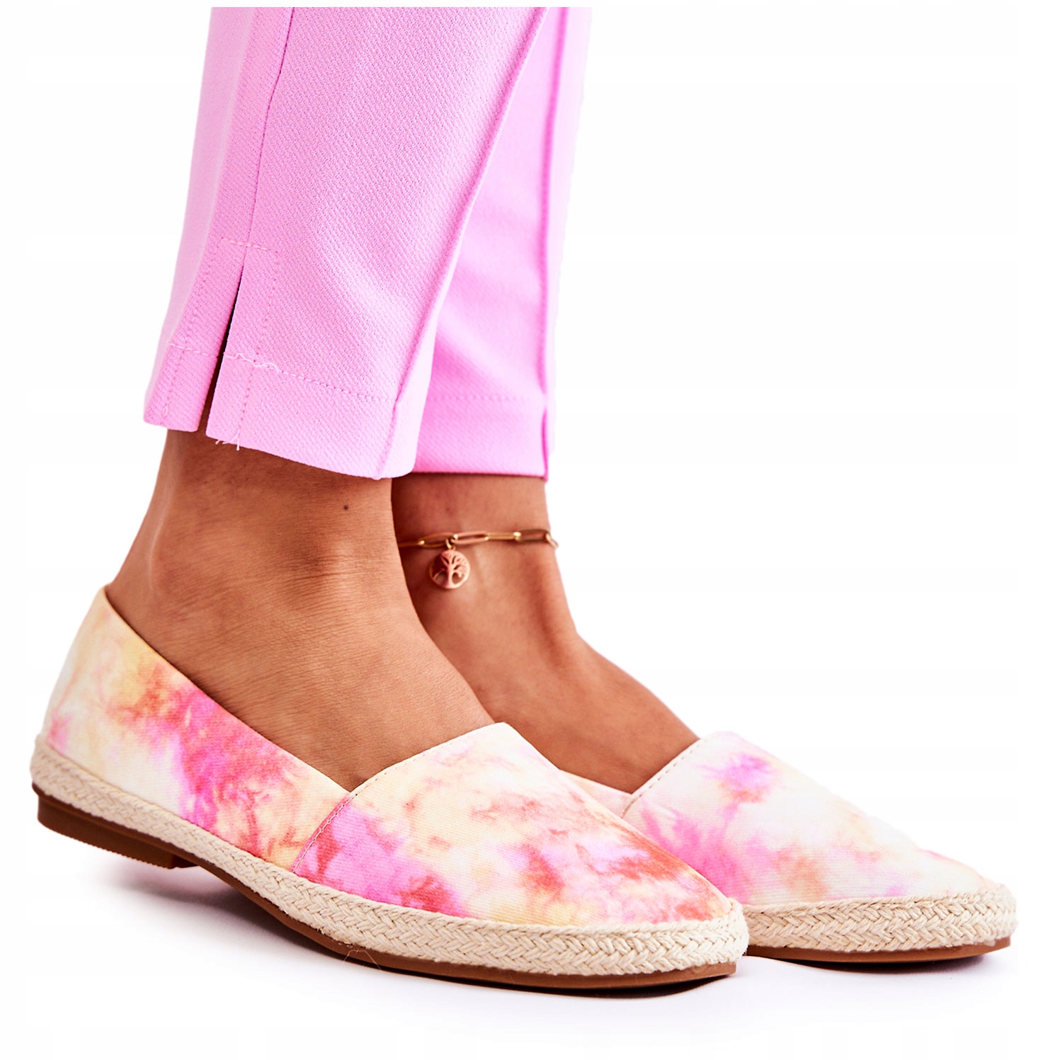 

Damskie Espadryle Slip-on Wsuwane Różowo-żółte 40