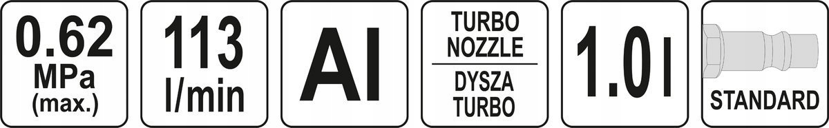 PIANOWNICA PNEUMATYCZNA PISTOLET TURBODYSZA YATO Rodzaj pianownica