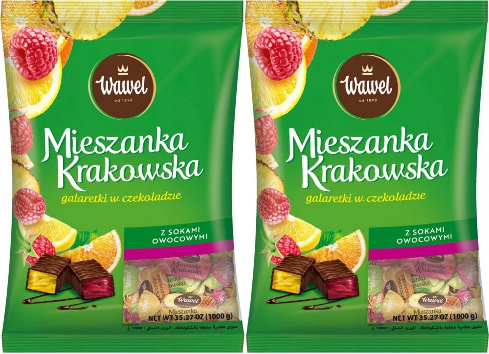 Cukierki Mieszanka Krakowska galaretki w czekoladzie Wawel 1kg 1000g x2