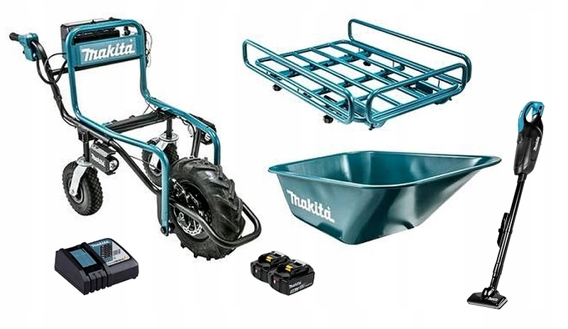 Makita DCU180 Samobieżne Taczki 2x5,0Ah Odkurzacz