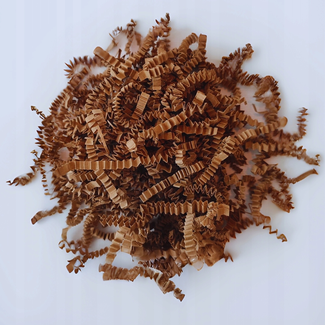 Wypełniacz ozdobny papierowy do paczek prezentów wiórki NATURALNY 100g Marka bez marki