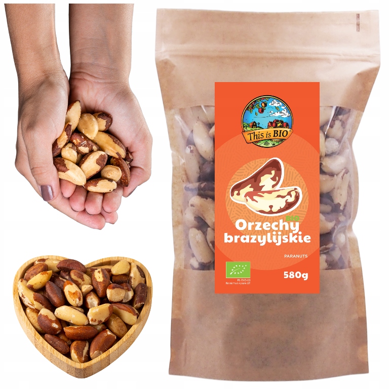 Brazilské ořechy Bio 580 g Certifikát Selen Omega-3 Kyselina listová