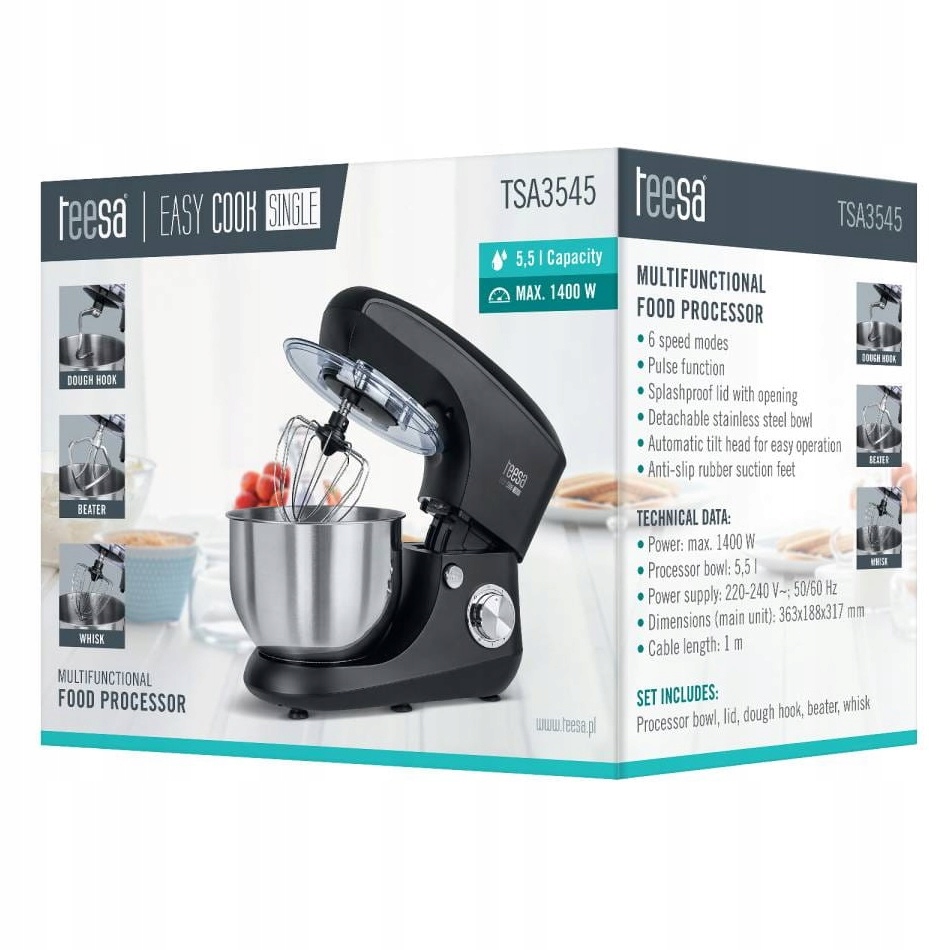 Robot kuchenny Teesa EASY COOK SINGLE MISA MIKSER Moc 1400 W