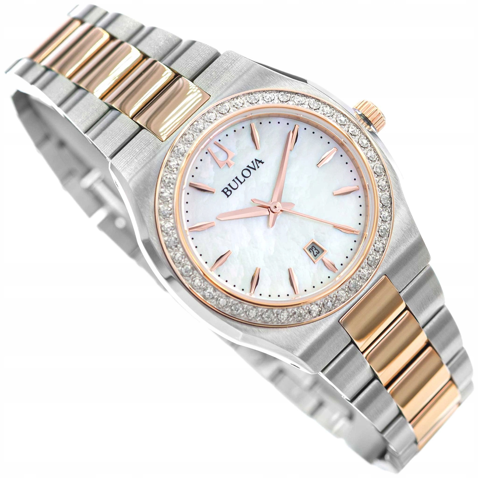Dámské Hodinky Bulova 98R283 Stříbrno-růžové Zlato Na Náramku