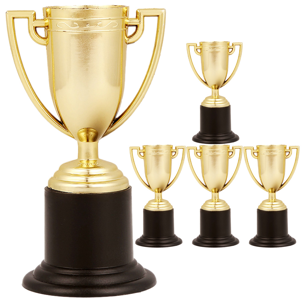 5 Sztuk Plastikowych Złotych Pucharów Mini Trofea Do Gier I Dekoracji