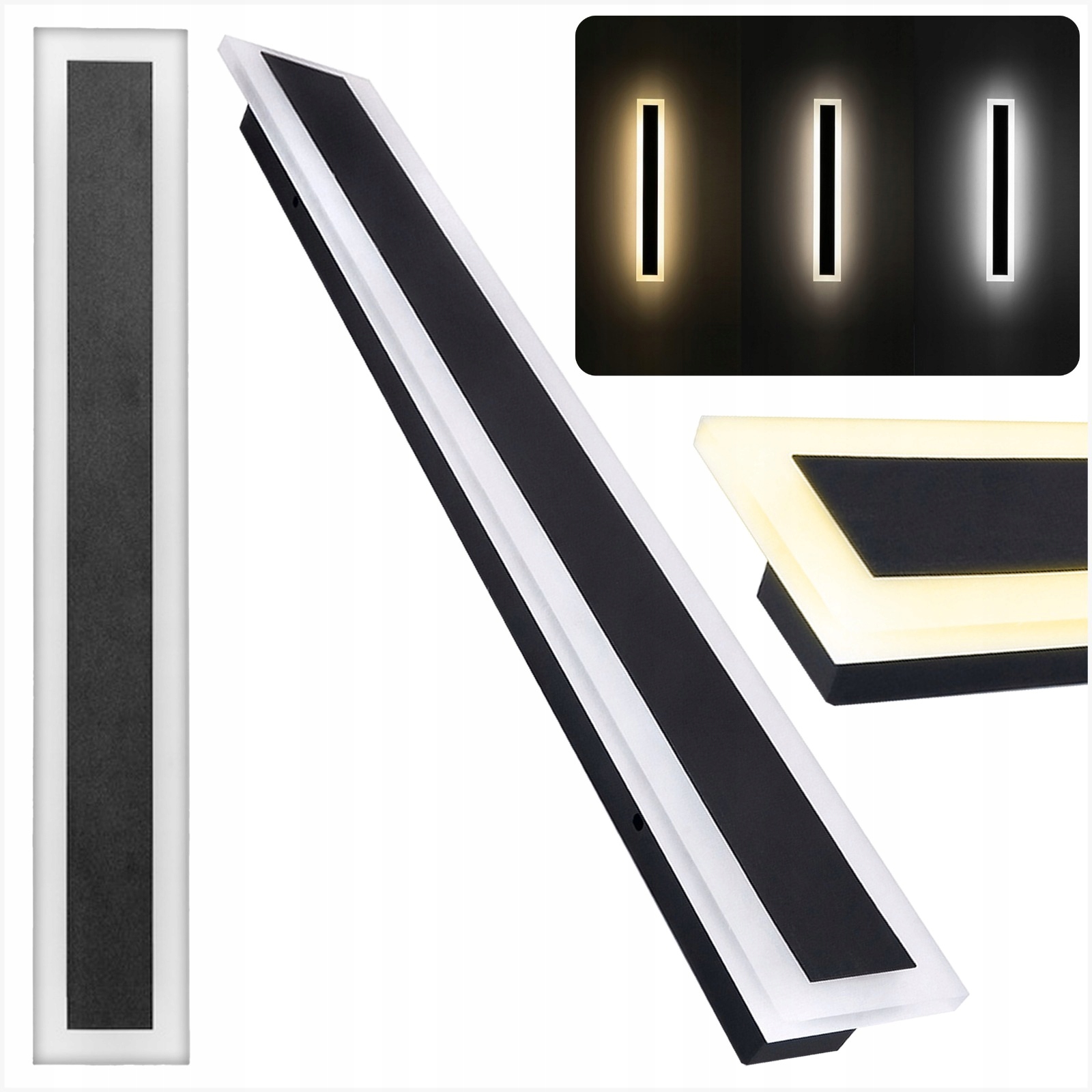 Lampa Led Elewacyjna Oprawa Kinkiet Ogrodowy Led 20W 60cm IP54 Cct 3 Barwy